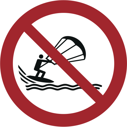 P065 Kitesurfing-ul interzis
