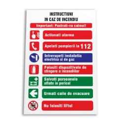 instructiuni in caz de incendiu